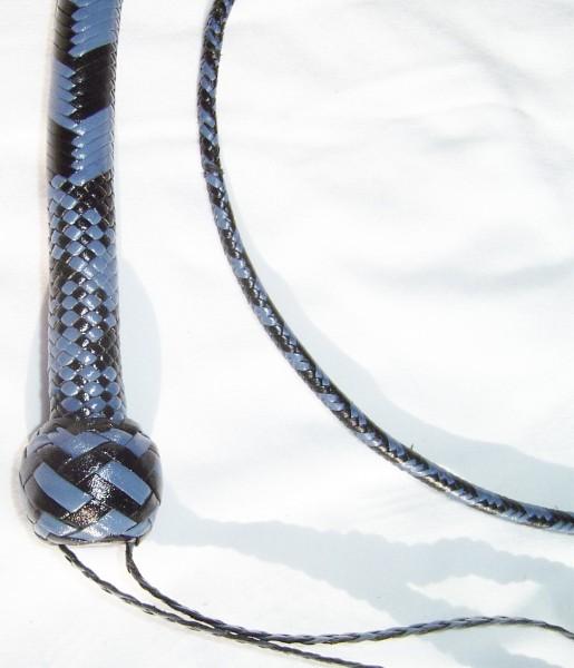 4ft Blue and Black 20 plait Signal with Box Pattern Knot E.jpg